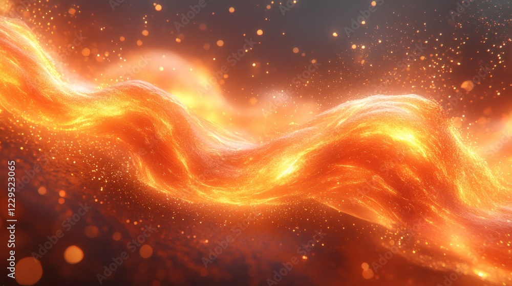 Poster dynamic flame effect with curling flames twisting and turning in vivid orange and yellow tones creat
