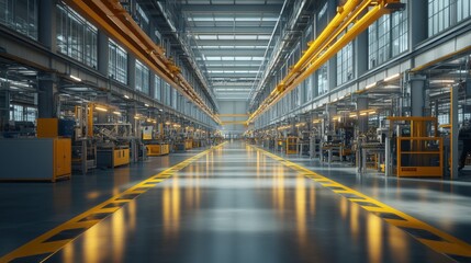 Fototapeta premium Industrial Manufacturing Facility Overview