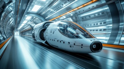 Fototapeta premium Futuristic Spacecraft in a High-Tech Environment