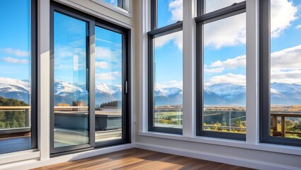 Fototapeta premium Modern aluminium and pvc windows for american homes