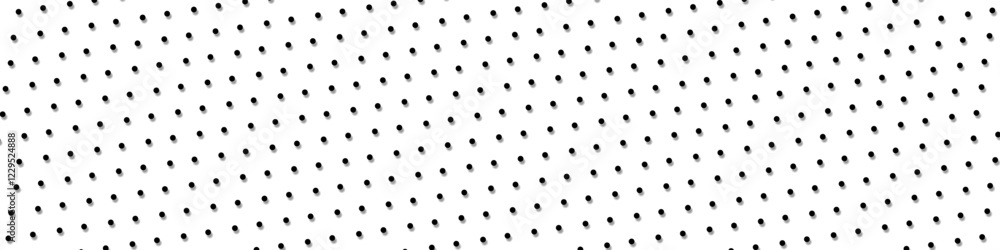Poster horizontal background with monochrome dotted vector texture. polka dot pattern template. simple back