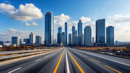 Obraz premium Panoramic skyline of modern commercial buildings