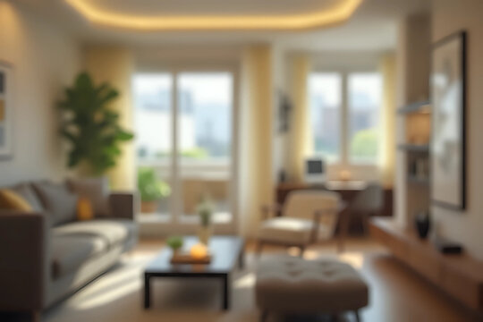 Abstract blur living room area interior for background