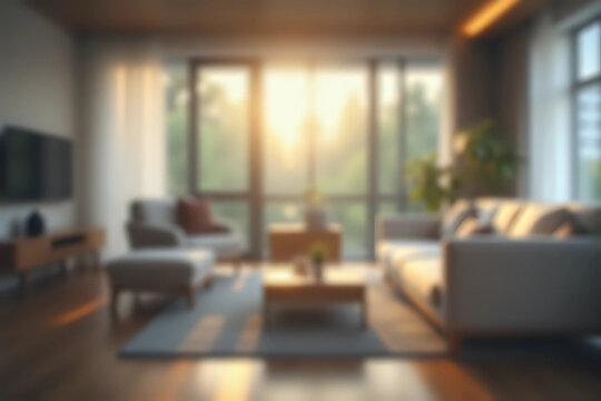 Abstract blur living room area interior for background