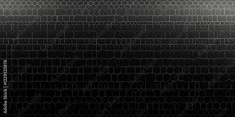 Aufkleber abstract black hexagon background creates a futuristic and technological feel with a seamless patter