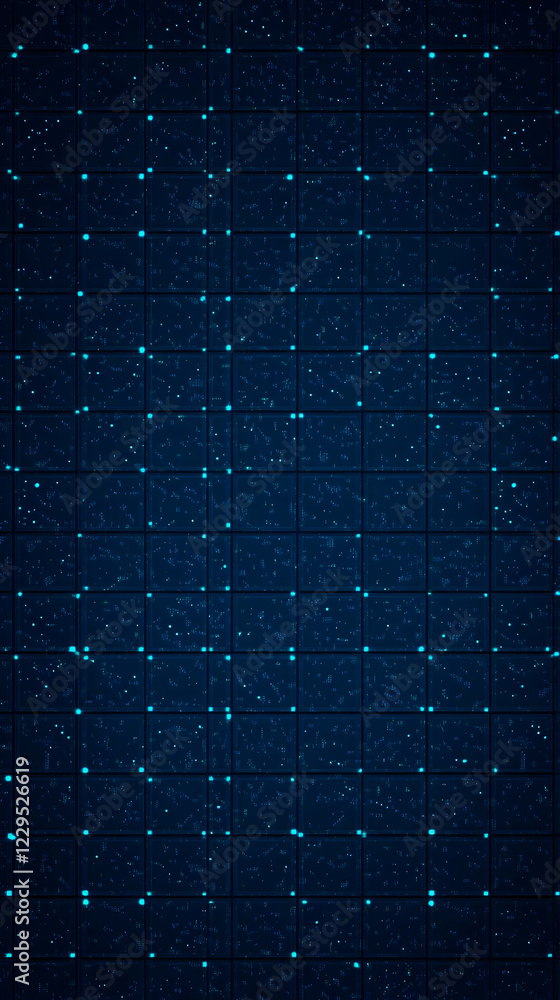 Poster abstract technology background with futuristic grid pattern and glowing blue lights