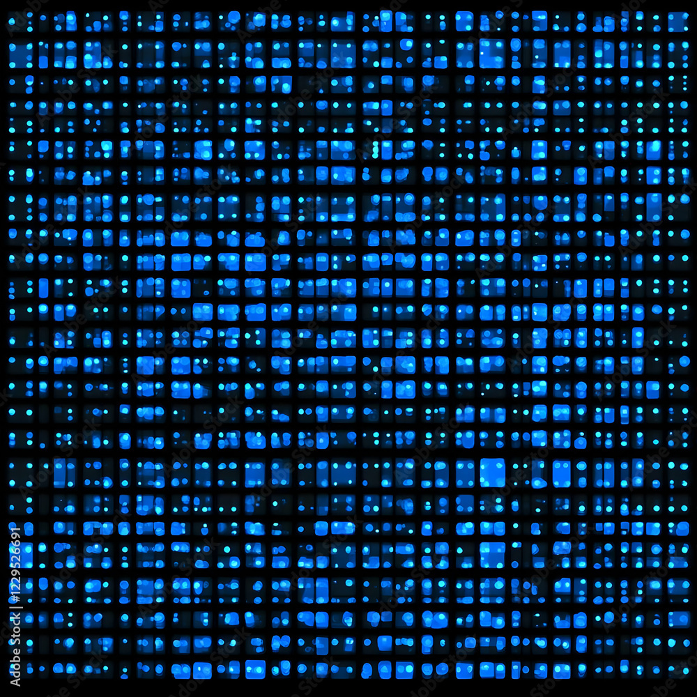 Poster abstract blue lights grid pattern creates a futuristic technological design background with modern e