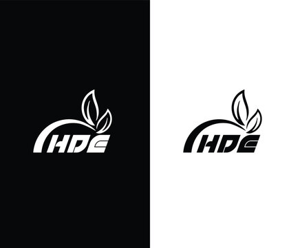 HDE letter technology logo design on black background HDE creative initials letter IT logo concept
