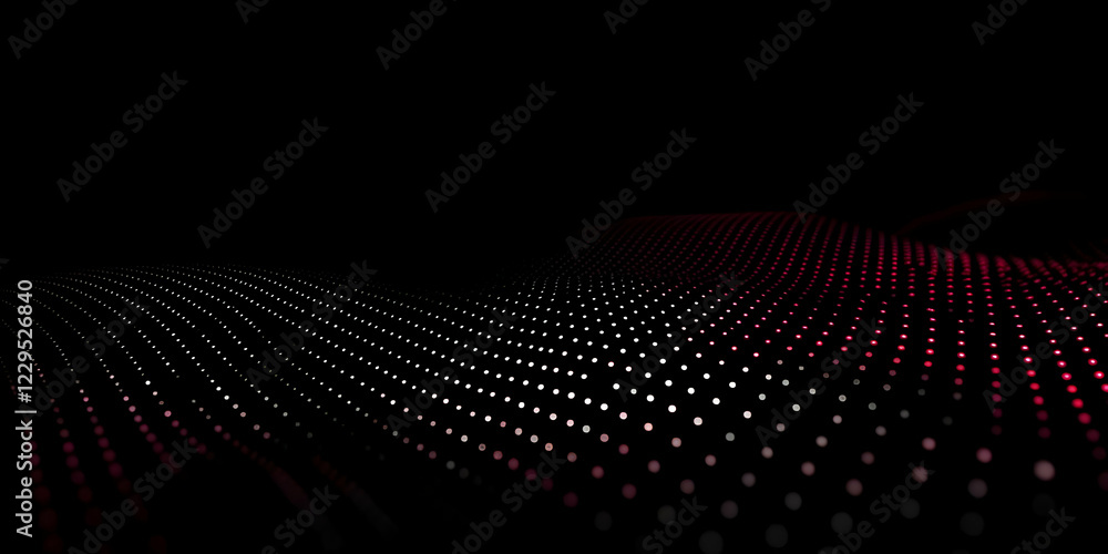 Poster abstract background with wavy pattern of dots creates dynamic visual effect