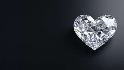 Fototapeta premium Heart-Shaped Diamond on Dark Background