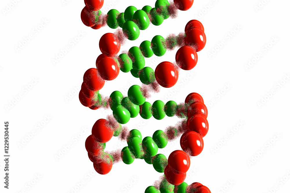 Poster 3d rendered dna double helix structure shows genetic information with molecular visualization