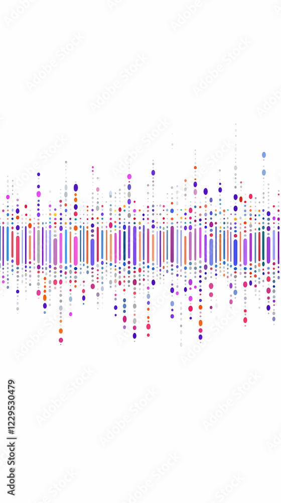 Poster colorful abstract background with vertical lines and dots creates a vibrant and dynamic visual.