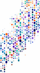 Colorful Rounded Shapes Form an Abstract Design on a White Background.