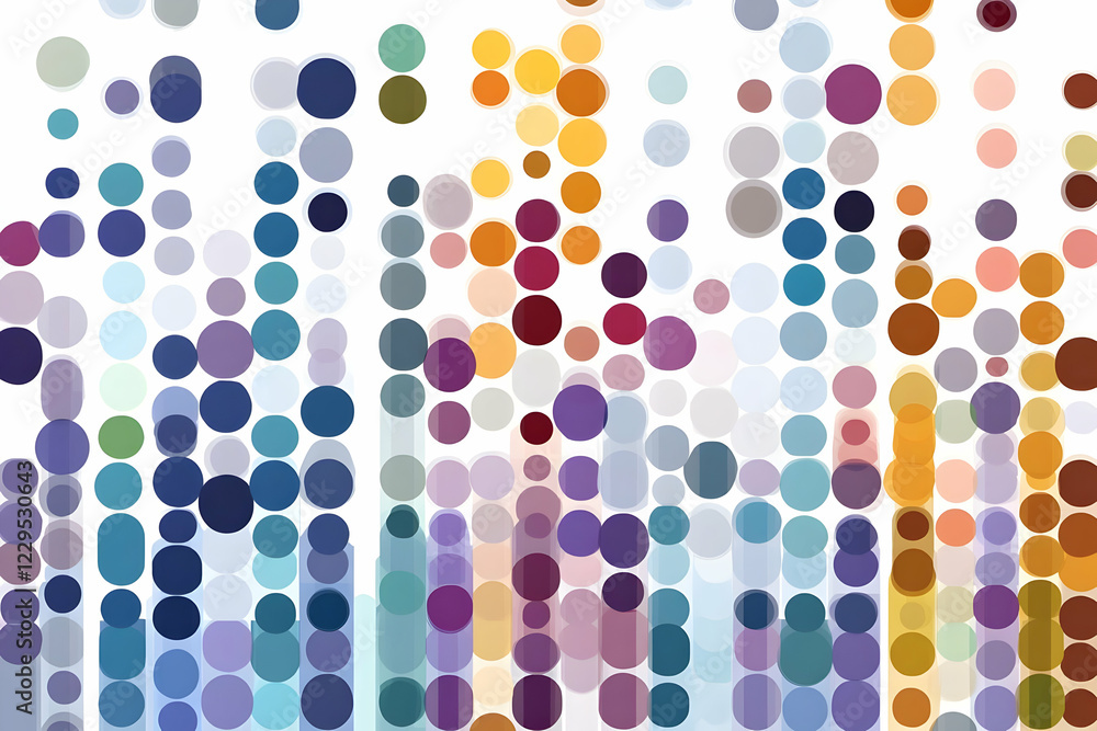 Poster abstract background creates colorful vertical dot pattern with varying opacity and beautifully overl