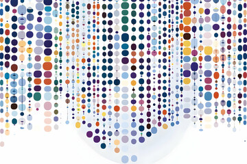 Colorful Oval Shapes Hanging Downward on a White Background with Artistic Design