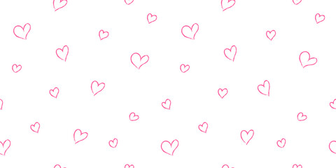 Heart pattern seamless texture. Valentine's Day gift wrapping paper design with cute hand drawn hearts.