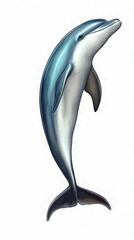 Fototapeta premium Playful Dolphin Leaps from the Ocean Depths with Graceful Agility
