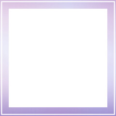 Empty blank modern frame for social media content or announcement. Square design blank business style border in blue purple pink.