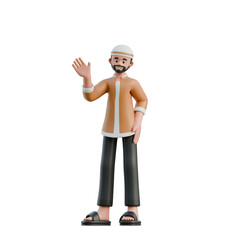 muslim greetings 3d character illustration