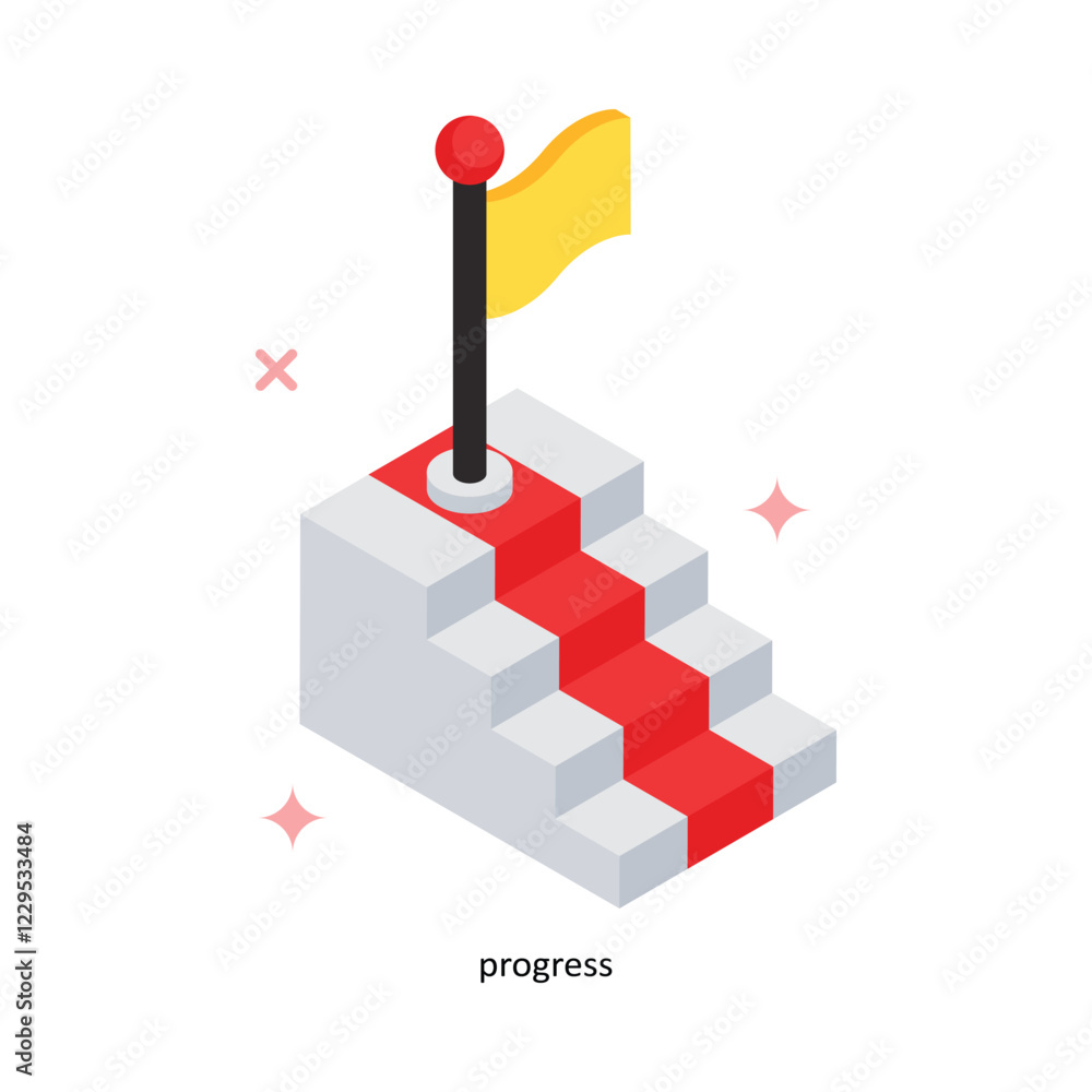 Poster progress vector filled icon style. eps 10 file