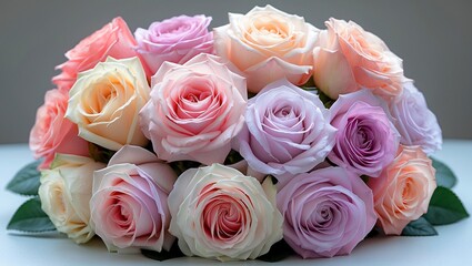 Fototapeta premium Soft pastel roses for elegant romantic arrangements