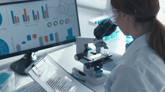 The scientist studies the interaction of drugs with molecules in the body, improving pharmacological treatments. A microbiologist examines various types of microorganisms, uncovering their health