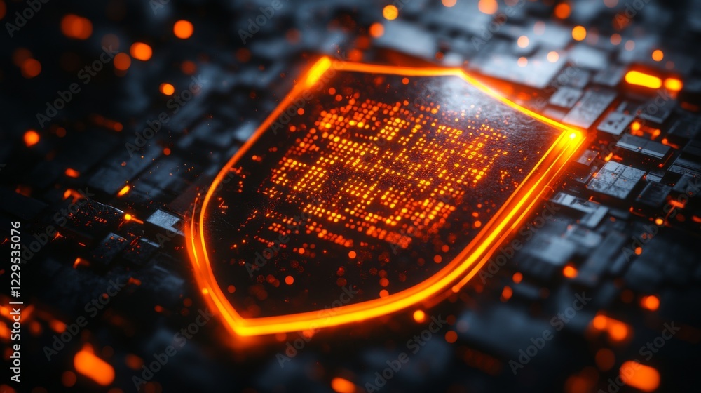 Poster digital security shield protecting your data