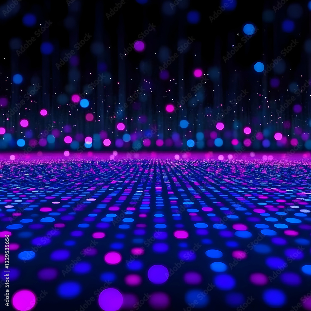 Poster abstract background creates a vibrant display of colorful lights and bokeh effects seamlessly