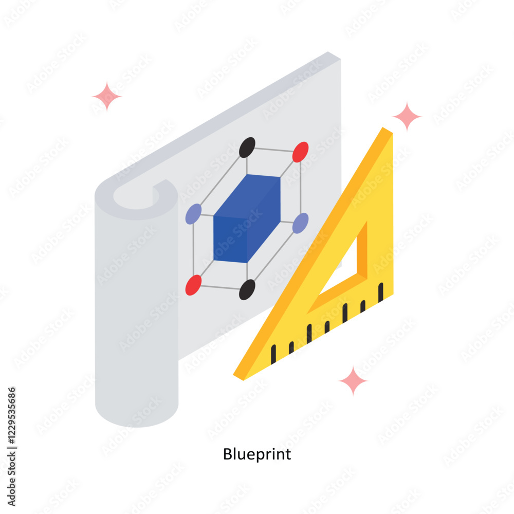 Poster blueprint vector filled icon style. eps 10 file