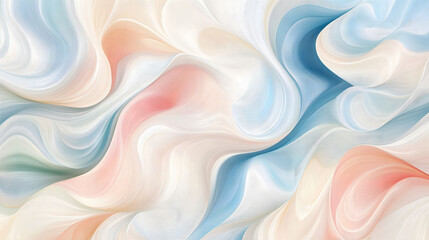 Obraz premium Colorful Abstract Wavy Pattern Featuring Soft Pastel Hues Creating a Serene Atmosphere of Movement and Flow. Generative AI