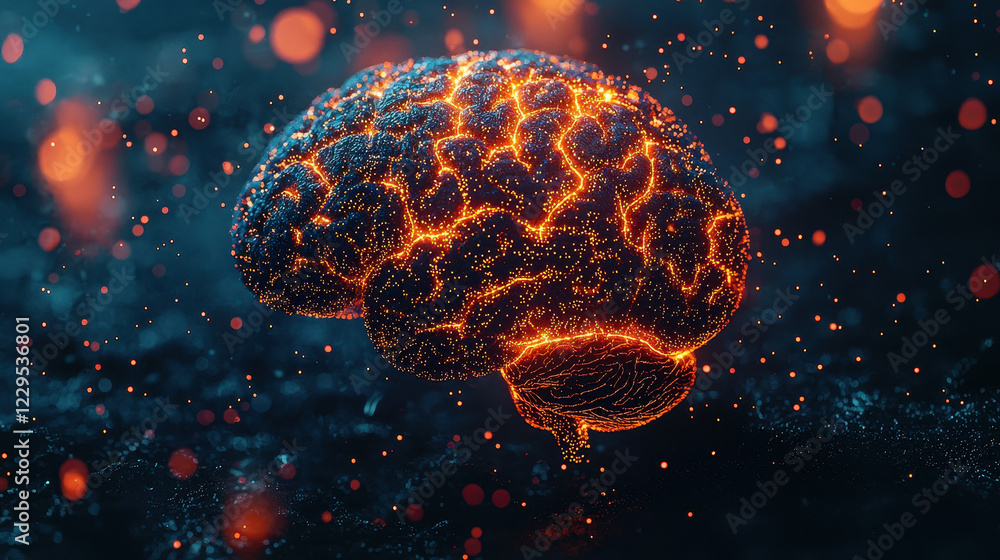 Poster brain interconnected with a vibrant metaverse network illustrating the fusion of digital cognition a
