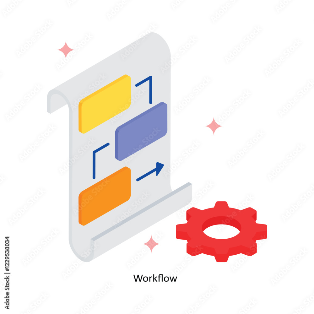 Poster work flow vector filled icon style. eps 10 file