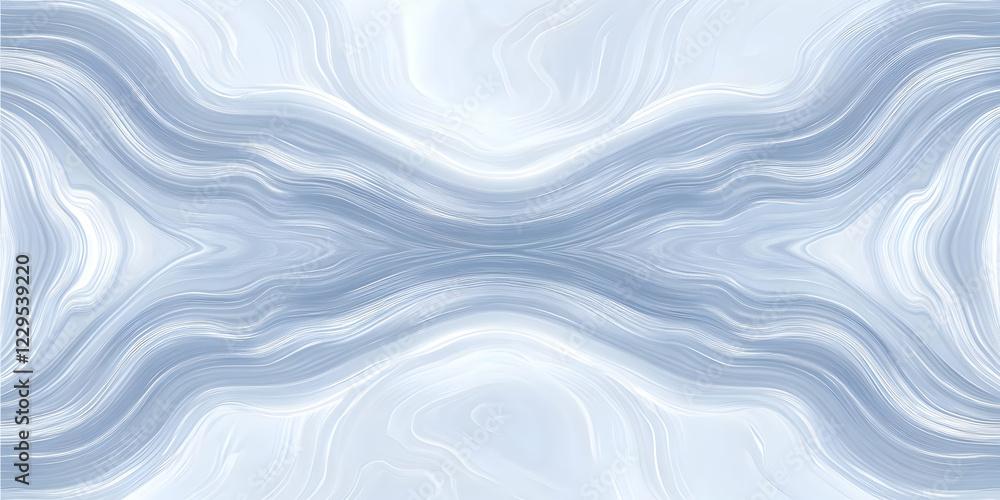 Poster abstract background with smooth blue and white wavy lines flowing seamlessly, creating a serene and 