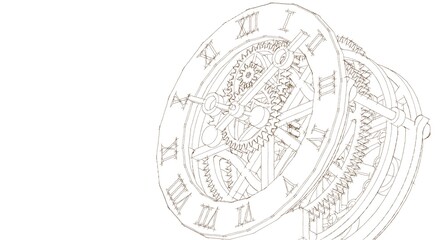  clock graphic symbol 3d illustration
