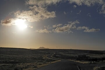 Road near Tuineje , Fuerteventura , Canary Islands