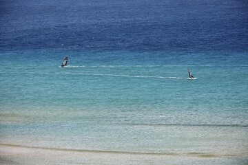 Windsurfer , Playa de Sotavento , Jandia , Fuerteventura , Canary Islands