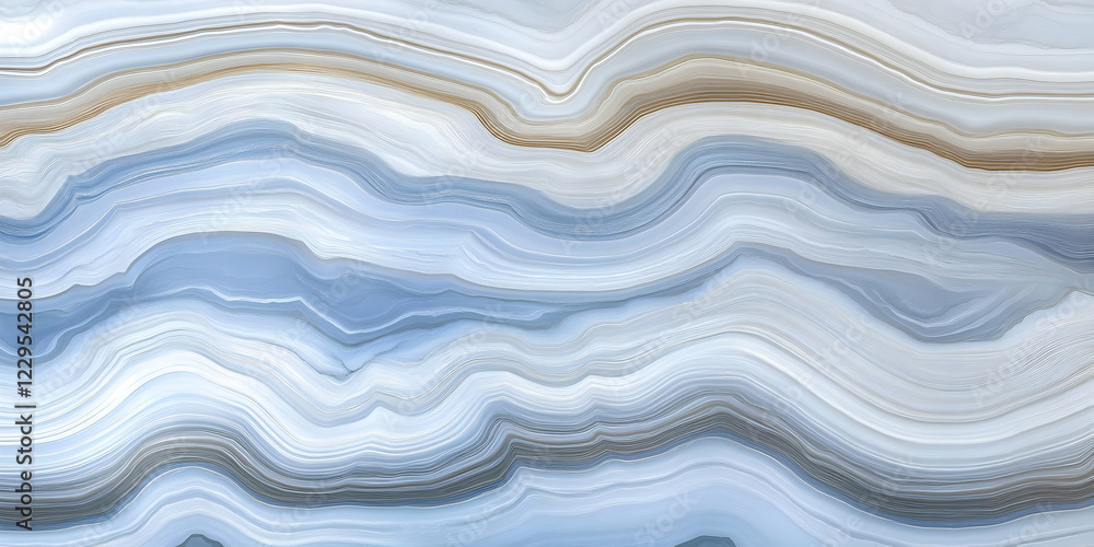 Poster abstract background with flowing blue and beige waves creates a sense of calmness and tranquility.