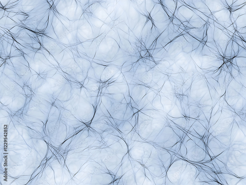Poster Abstract Blue Background with Intricate Black Lines Creates a Complex and Intertwined Visual Pattern Seamlessly.