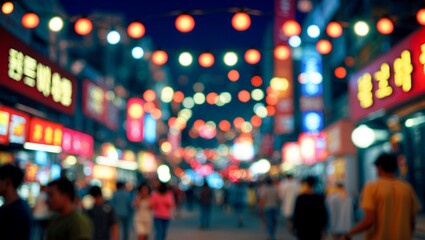 Vibrant nightlife scene on nampodong street busan