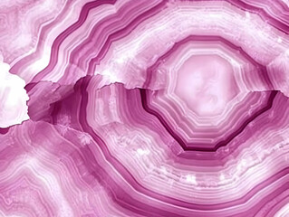 Obraz premium Pink Agate Slice Shows Concentric Bands and Intricate Patterns Beautifully, a Natural Gemstone Texture