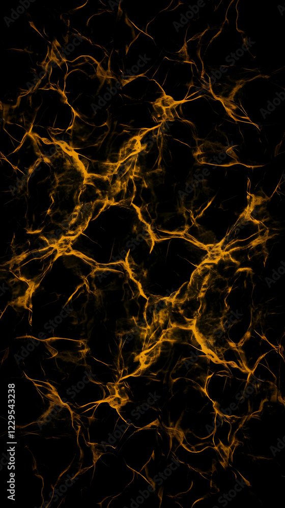 Poster abstract golden veins intersect on a dark background, creating an intricate pattern.