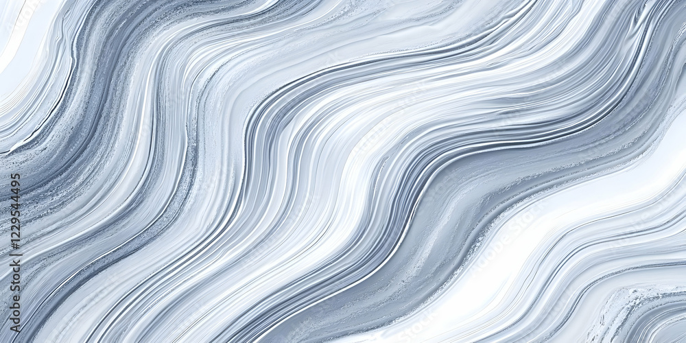 Poster abstract background with swirling gray and white waves seamlessly transitions with an elegant flow.