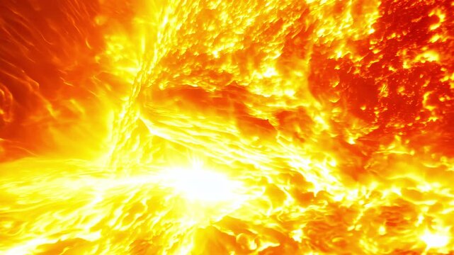 Burning Sun Surface with Powerful Solar Eruption - made with Generative AI
