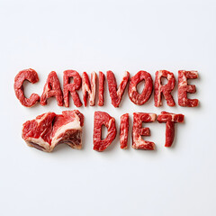 The words Carnivore Diet made of meat 