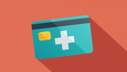 Obraz premium Vibrant Red Background Highlights Unique Medical Card Design