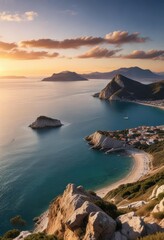 Obraz premium Panoramic view of the Bay of Algeciras with the Rock of Gibraltar in the distance, Rock, Coastal