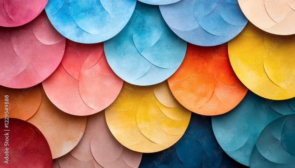 Poster abstract colorful overlapping circles pattern.