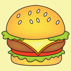 Creative Burger Coloring Page
