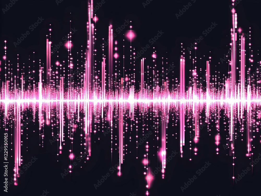 Poster Pink Light Trails Dance Across a Dark Backdrop, Creating a Dynamic Visual Symphony