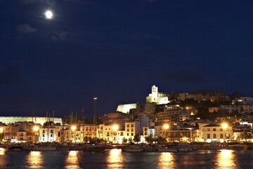 Fototapeta premium Ibiza Town at night